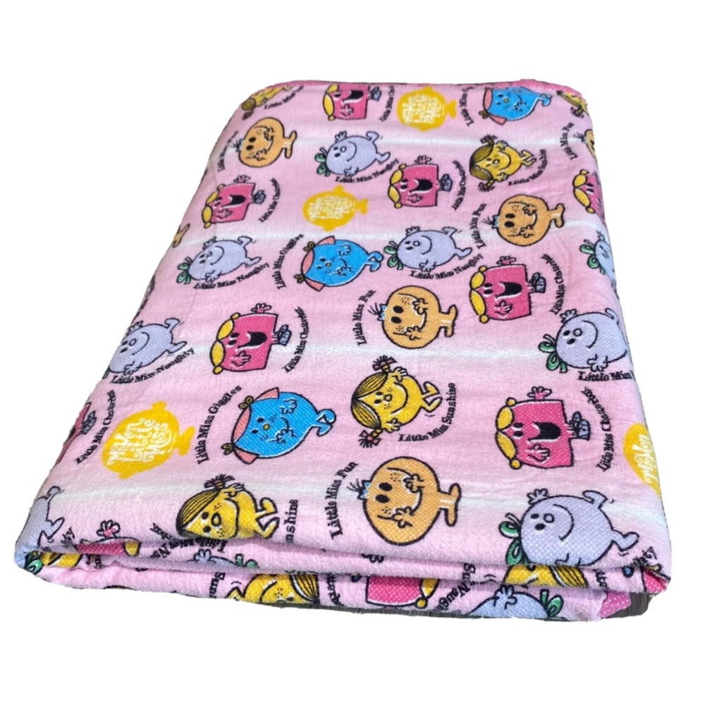 Mr Men Little Miss 1980's Handmade Small Blanket Vintage 2 Sided Carousel Quilt
